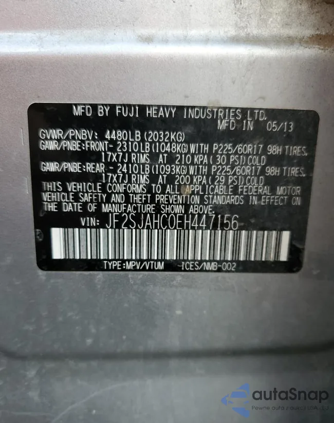 JF2SJAHC0EH447156: 68530744