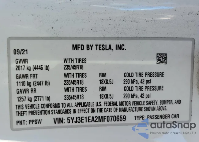 5YJ3E1EA2MF070659: 66201634