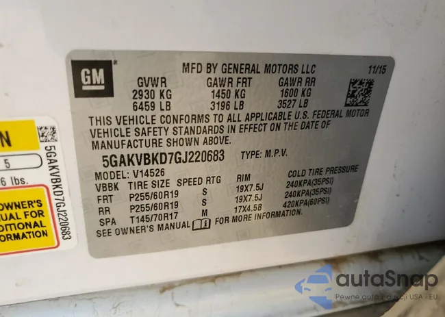 5GAKVBKD7GJ220683: 69102024