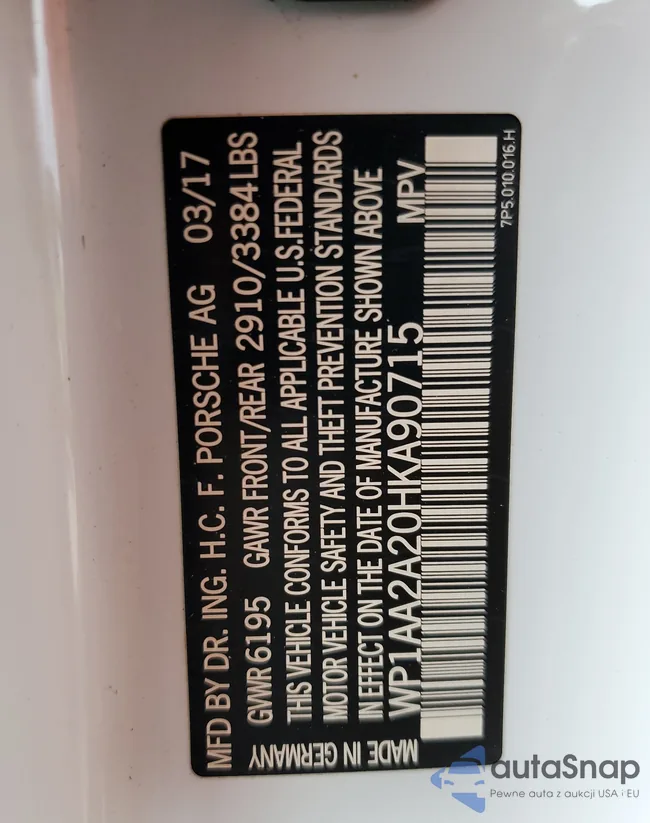 WP1AA2A20HKA90715: 67143214