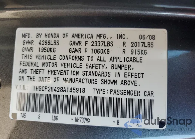 1HGCP26428A145918: 69980525