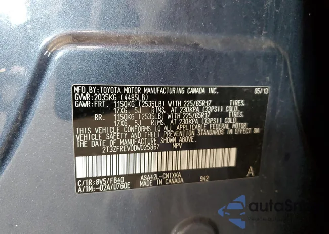 2T3ZFREV0DW025867: 68850575