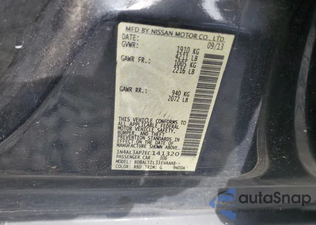 1N4AL3AP2EC141320: 87074725