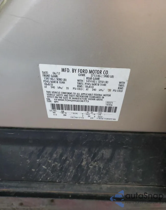 1FM5K7DH2HGD36773: 70163935