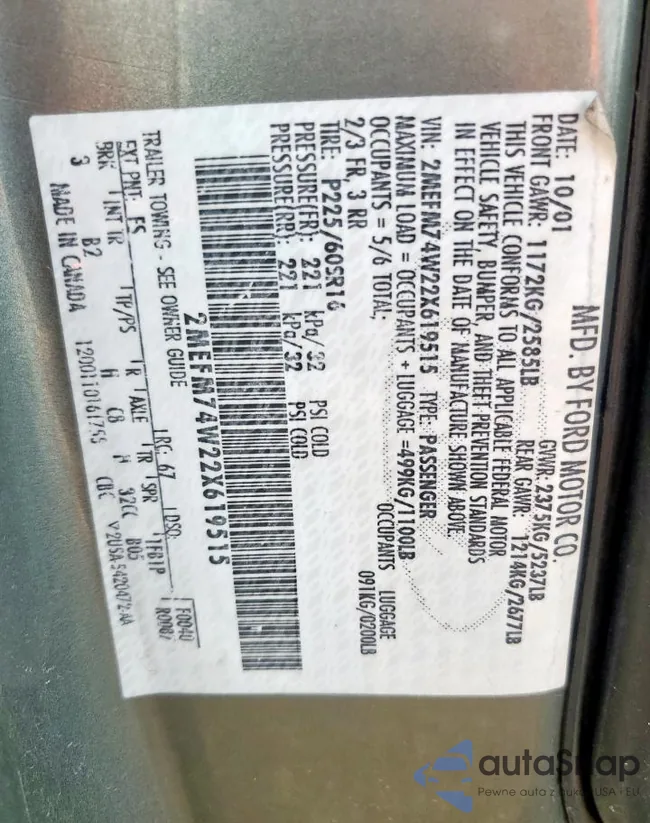 2MEFM74W22X619515: 68361365