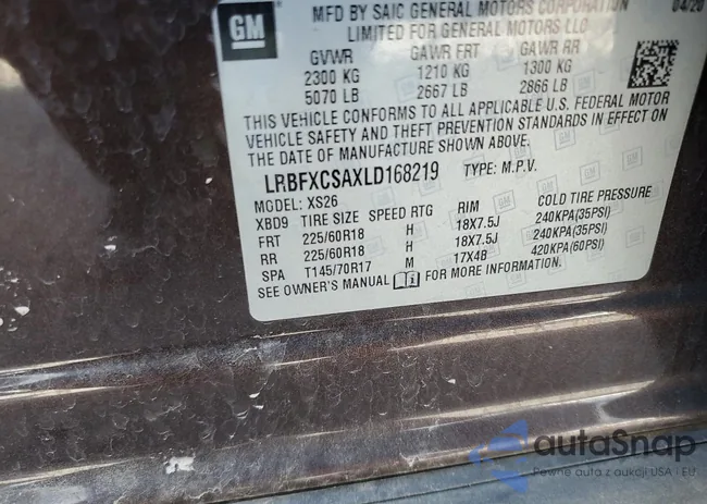 LRBFXCSAXLD168219: 66559405