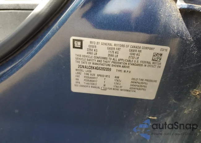 2GNALCEK4G6282059: 71091995