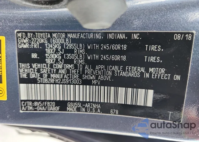 5TDBZRFH2JS913003: 69810905