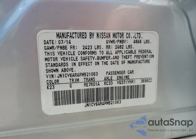 JN1CV6AR4FM521063: 68122425