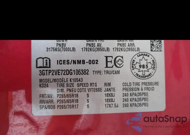 3GTP2VE72DG106382: 67678405