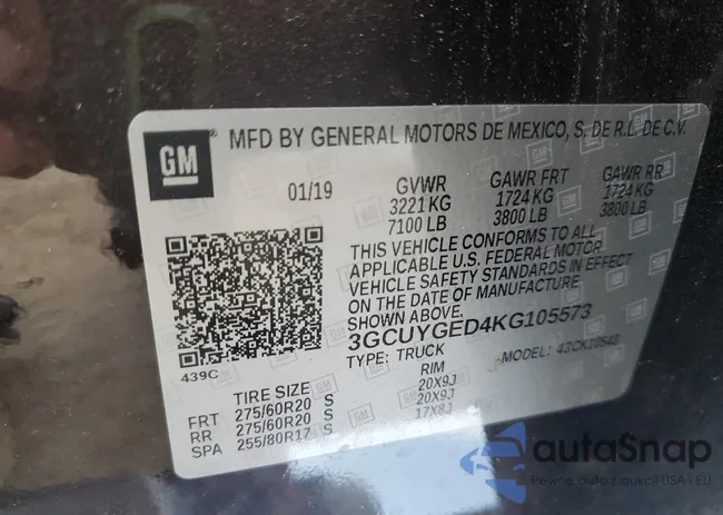 3GCUYGED4KG105573: 69310875