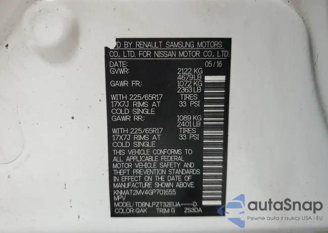 KNMAT2MV4GP701655: 67288405