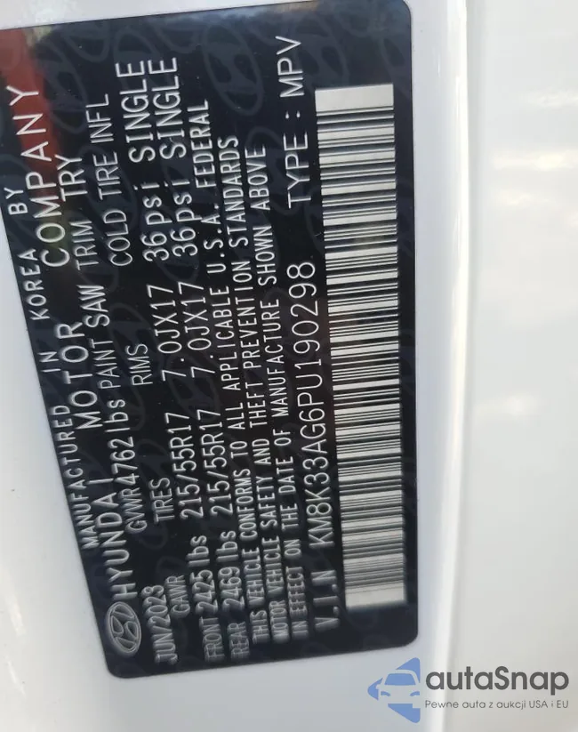 KM8K33AG6PU190298: 70097015