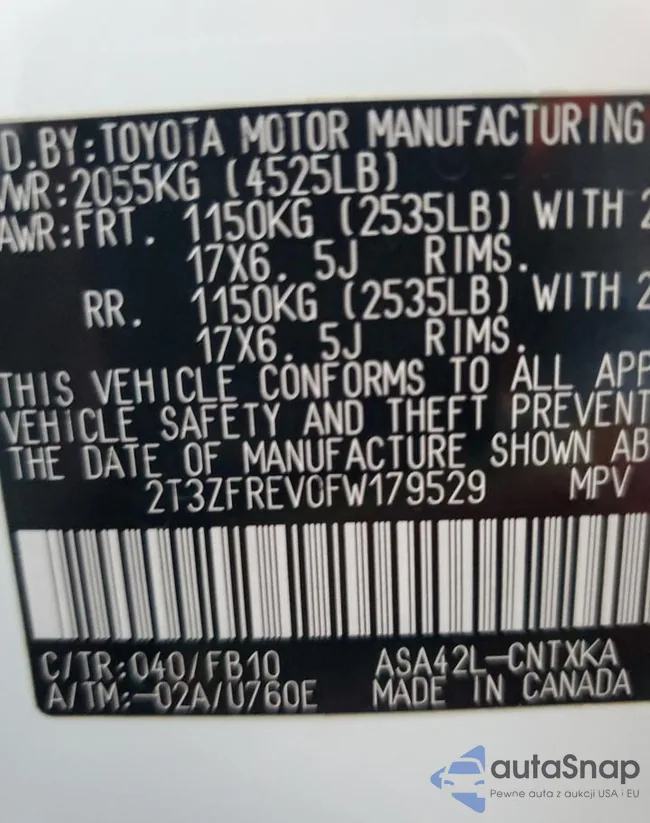 2T3ZFREV0FW179529: 69487905