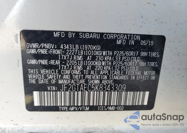 JF2GTAEC5K8343309: 69594895