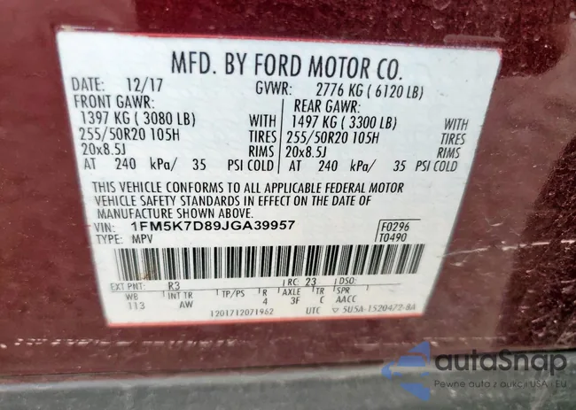 1FM5K7D89JGA39957: 68747905