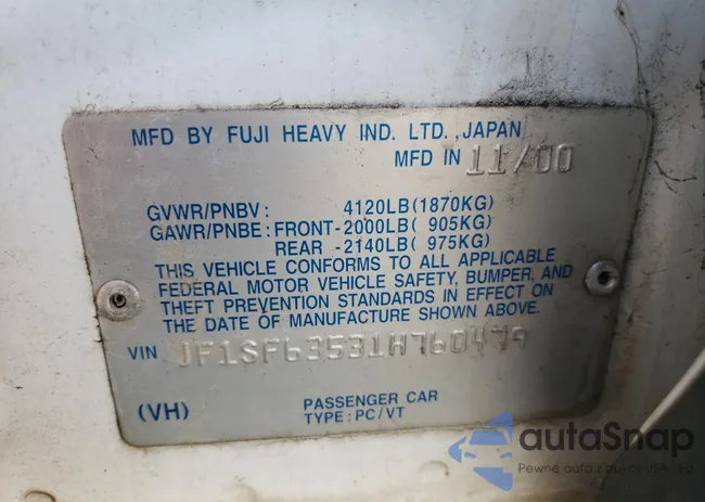 JF1SF63531H760479: 70168855