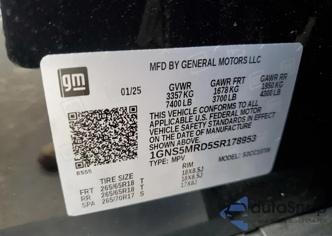 1GNS5MRD5SR178953: 69501945