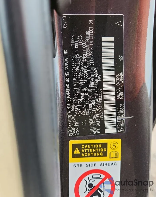 2T2ZK1BA3AC033509: 70842985