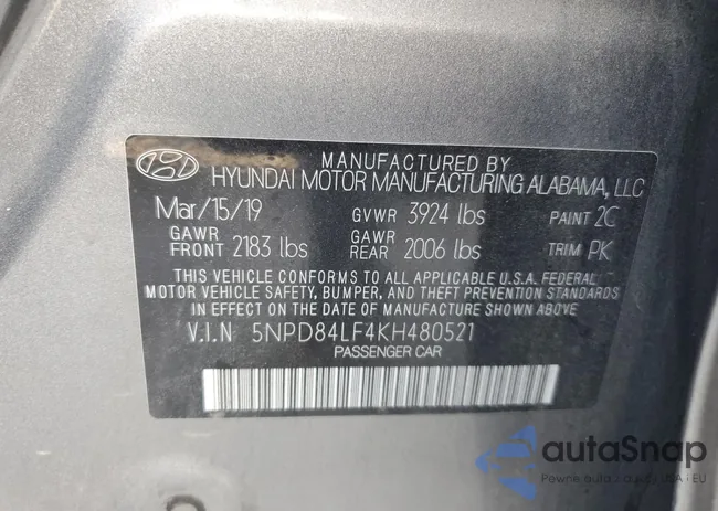 5NPD84LF4KH480521: 71041905