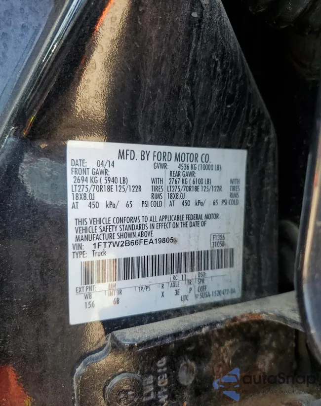 1FT7W2B66FEA19805: 68653695