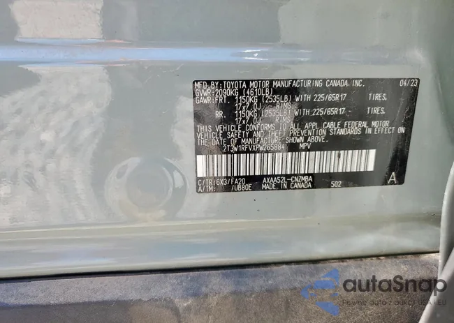 2T3W1RFVXPW265884: 67138625