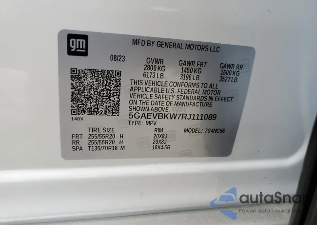 5GAEVBKW7RJ111089: 68965305