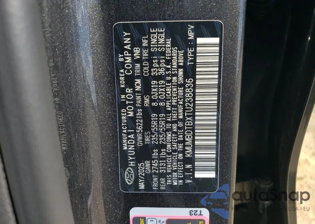 KMUMBDTBXTU238836: 70522515