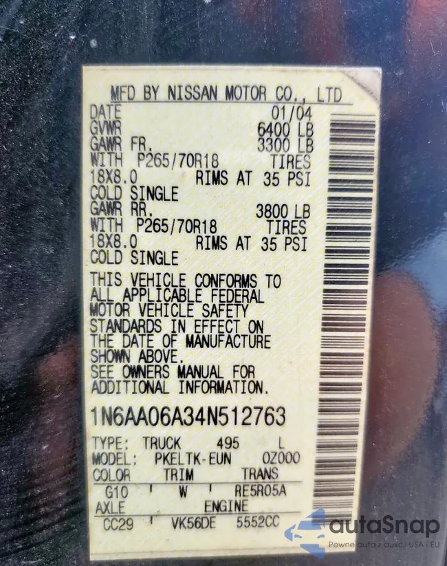 1N6AA06A34N512763: 66618115