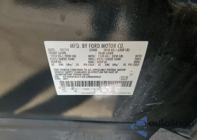 1FM5K8GT2EGB65962: 70553375