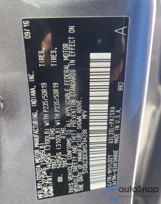 5TDXZ3DC8HS784298: 69112325