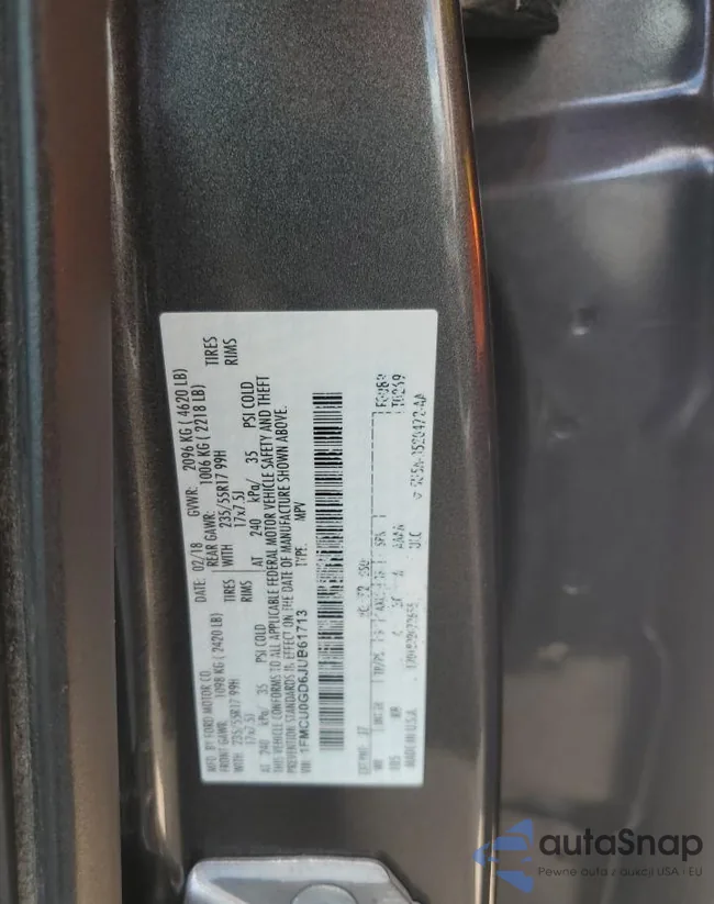 1FMCU0GD6JUB61713: 70084445