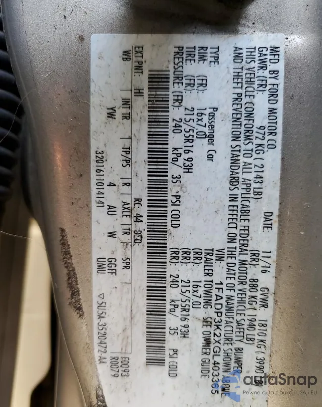 1FADP3K2XGL403365: 67529275