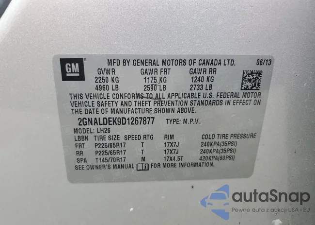 2GNALDEK9D1267877: 69980725