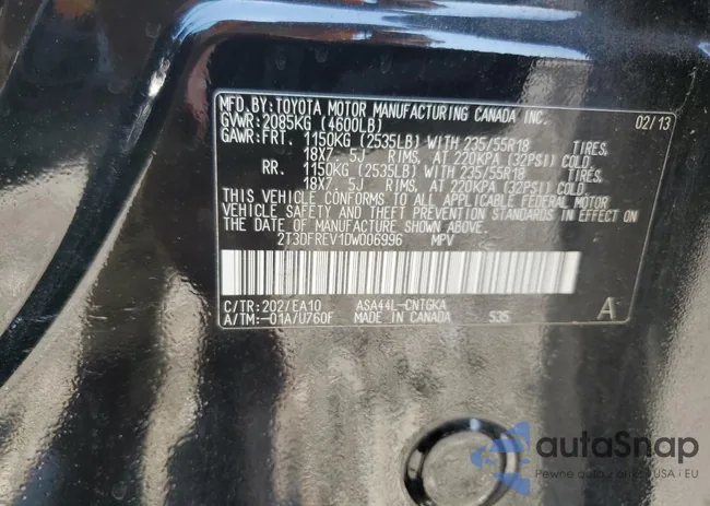 2T3DFREV1DW006996: 70685035