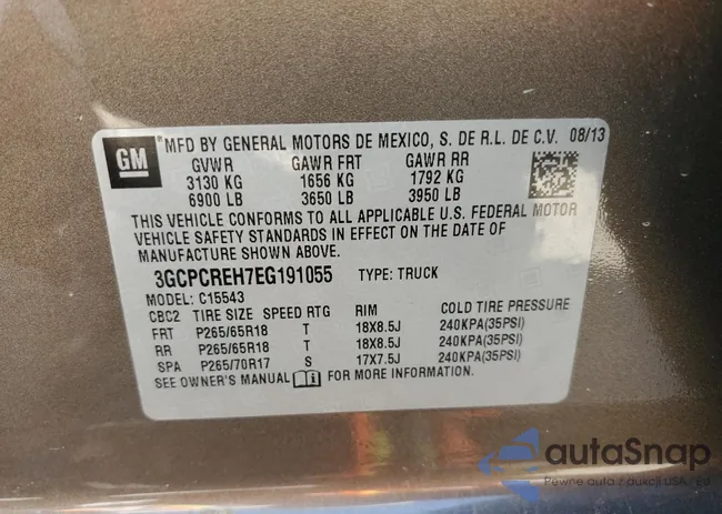 3GCPCREH7EG191055: 70884565