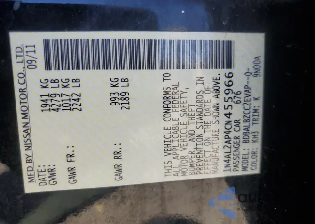 1N4AL2AP4CN455966: 67554655