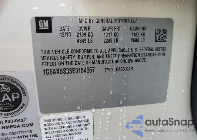 1G6AX5S33E0154667: 70756505