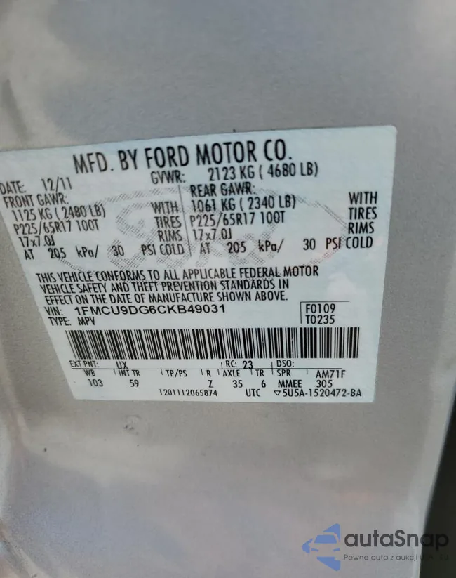 1FMCU9DG6CKB49031: 67289375