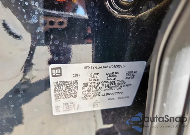 1GNS6PRD3SR237772: 70367805