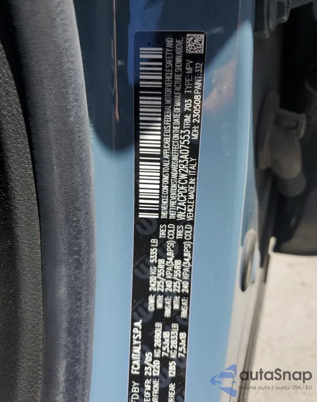 ZACPDFCW2R3A07553: 68716005