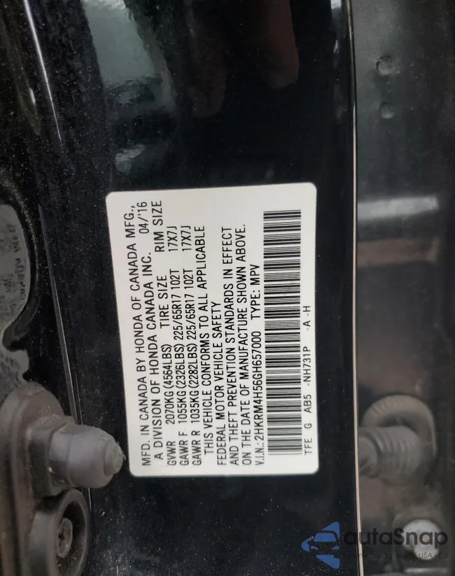 2HKRM4H56GH657000: 67092575