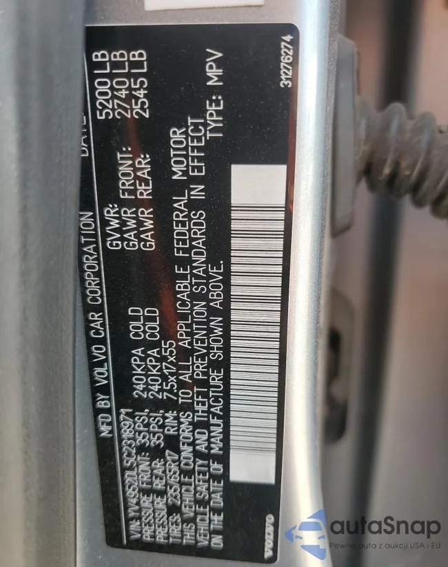 YV4952DL5C2318971: 69905755