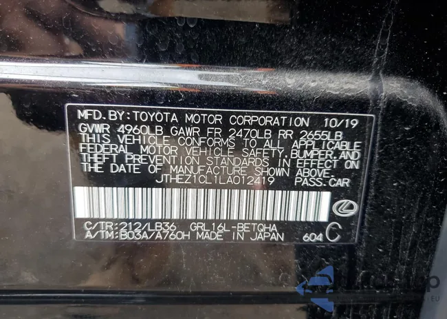 JTHEZ1CL1LA012419: 68746485