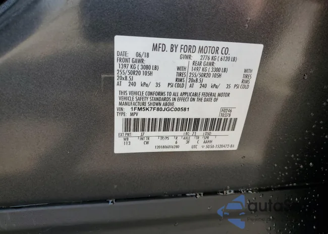 1FM5K7F80JGC00581: 67658955