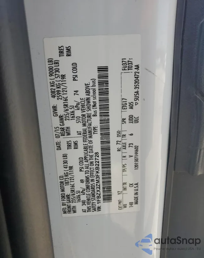 1FBZX2ZM3FKB22728: 68458705