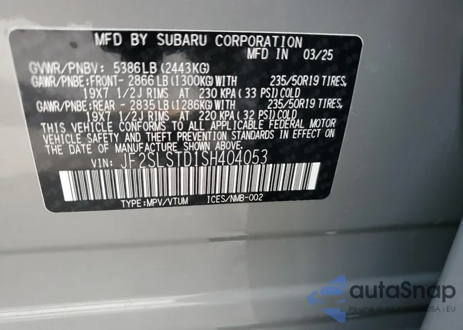 JF2SLSTD1SH404053: 71064145