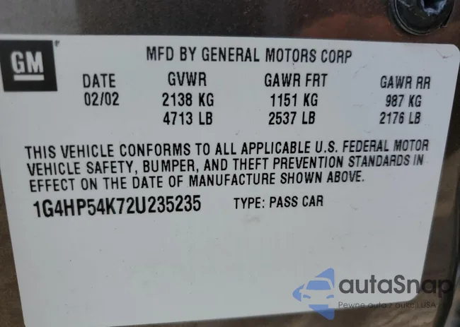 1G4HP54K72U235235: 68725935