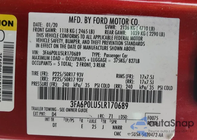 3FA6P0LU5LR170689: 70065495