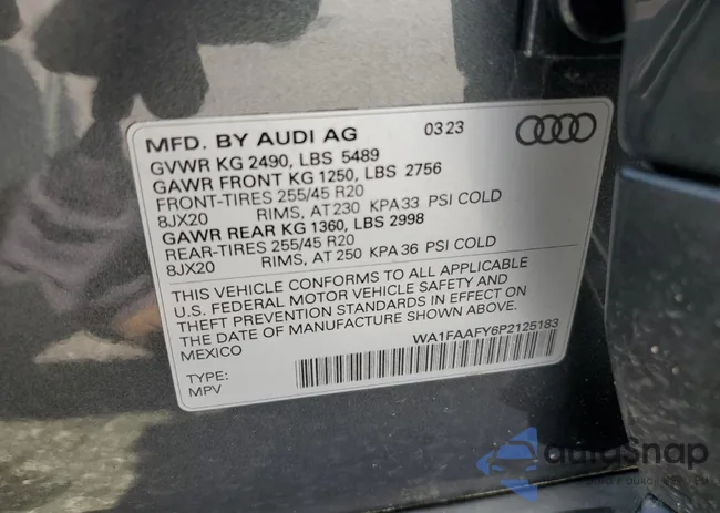 WA1FAAFY6P2125183: 69845485